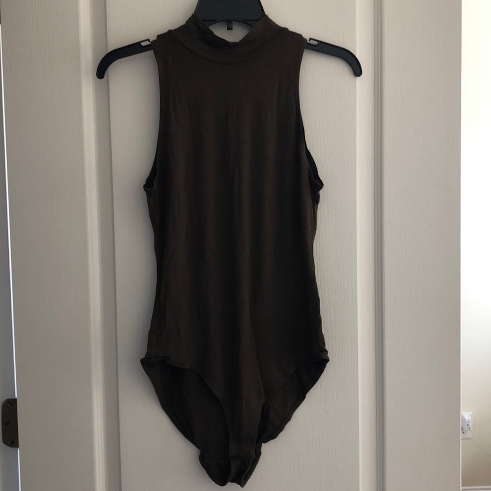 Olive green high neck bodysuit
